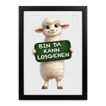 Motif du bouclier de l’agneau courageux - Affiche encadrée (27 × 37 cm) - noir - Devant
