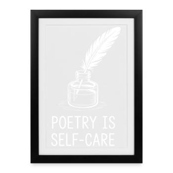 Poetry as Self-Care - Framed poster (27 × 37 cm) - black - Front