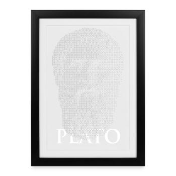 Portrait en demi-ton de Platon - Affiche encadrée (27 × 37 cm) - noir - Devant
