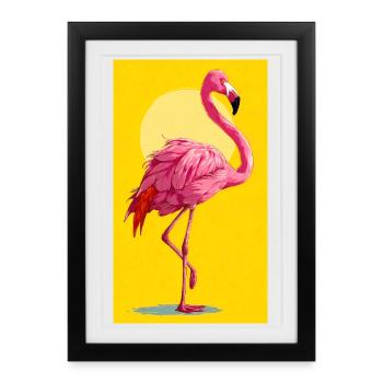 flamingo - Framed poster (27 × 37 cm) - black - Front