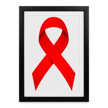Red Ribbon Awareness Theme - Framed poster (27 × 37 cm) - black - Front