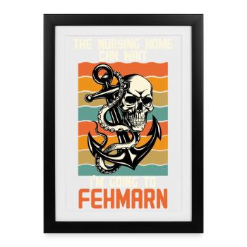 Papi MAISON DE RETRAITE PEUT ATTENDRE, JE VAIS - Affiche encadrée (27 × 37 cm) - noir - Devant