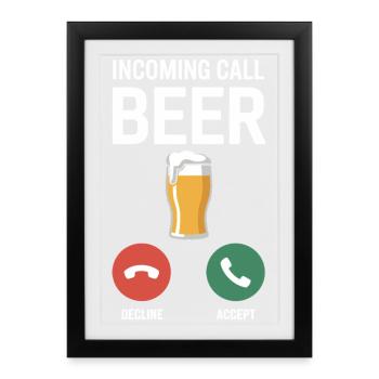 Bier Appel entrant Bière JGA Herren Männerabend - Affiche encadrée (27 × 37 cm) - noir - Devant