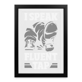 Danseurs de claquettes, chaussures de claquettes, claquettes - Affiche encadrée (27 × 37 cm) - noir - Devant