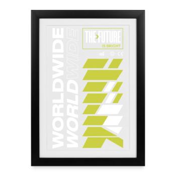 Avenir Brillant et Lignes Vert Lime - Affiche encadrée (27 × 37 cm) - noir - Devant