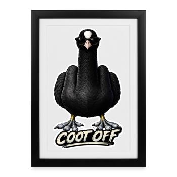 Coot Off Funny Carp Fishing Design - Framed poster (27 × 37 cm) - black - Front