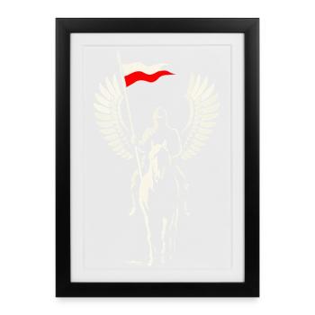 Minimal Husaria Rider - Framed poster (27 × 37 cm) - black - Front