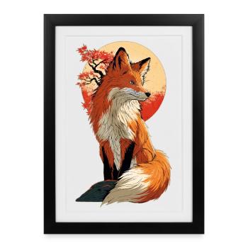 Fox Japan - Framed poster (27 × 37 cm) - black - Front