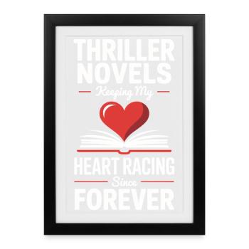 Psychological Thriller Crime Reader Bookworm - Framed poster (27 × 37 cm) - black - Front
