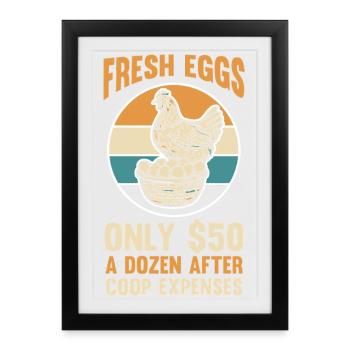Élevage de coqs, volaille, poulet - Affiche encadrée (27 × 37 cm) - noir - Devant
