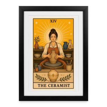 Ceramist | Pottery Art Tarot - Framed poster (27 × 37 cm) - black - Front