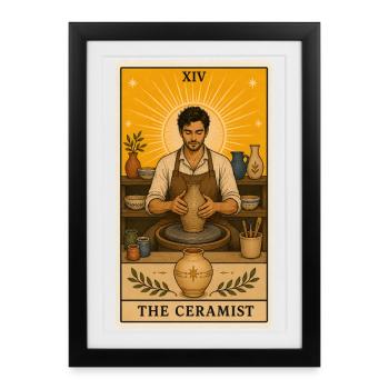 Ceramist | Pottery Art Tarot - Framed poster (27 × 37 cm) - black - Front