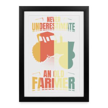 Grand-père fermier - Affiche encadrée (27 × 37 cm) - noir - Devant
