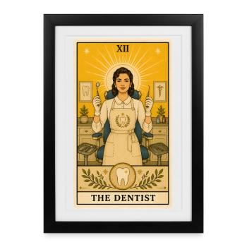 Dentist | Dentistry Dental Tarot - Framed poster (27 × 37 cm) - black - Front