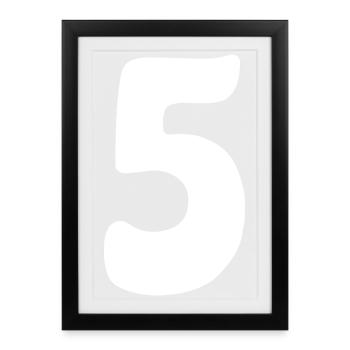 Five: Minimalist Numeral 5 | Fifth - Framed poster (27 × 37 cm) - black - Front