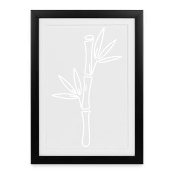 Bamboo Line Art Zen - Framed poster (27 × 37 cm) - black - Front