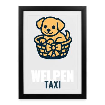 Puppy Taxi Shirt – Gift for Dog Mom, Cute - Framed poster (27 × 37 cm) - black - Front