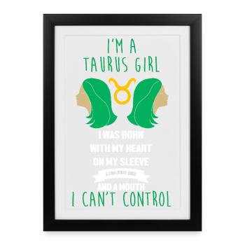 Signe du zodiaque Taureau - Affiche encadrée (27 × 37 cm) - noir - Devant