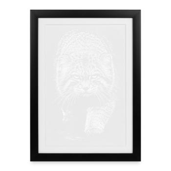 Manul - Gerahmtes Poster (27 × 37 cm) - Schwarz - Vorne