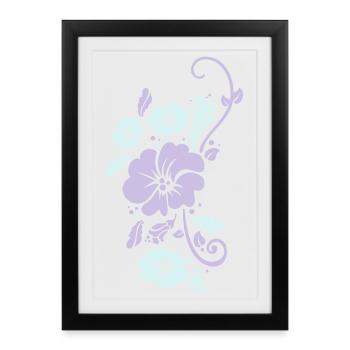 floral - Affiche encadrée (27 × 37 cm) - noir - Devant