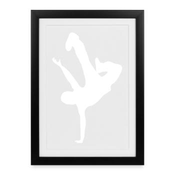 Acrobatic Silhouette Print - Framed poster (27 × 37 cm) - black - Front