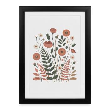 Boho Flowers – Blooming Harmony - Framed poster (27 × 37 cm) - black - Front