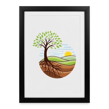 Tree of Life | Nature & Roots in the Circle Motif - Framed poster (27 × 37 cm) - black - Front