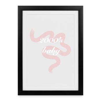 2000s Baby Retro Ribbon - Framed poster (27 × 37 cm) - black - Front