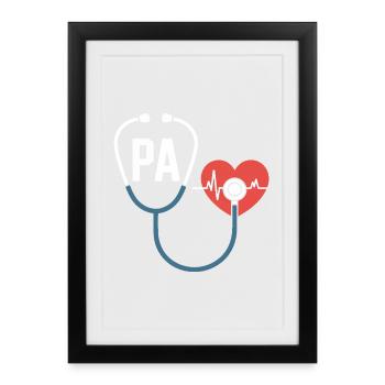 Dad Doctor Heart Stethoscope - Framed poster (27 × 37 cm) - black - Front