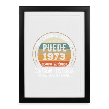 Cadeau Anniversaire Mai 1973, Né en mai 1973 - Affiche encadrée (27 × 37 cm) - noir - Devant