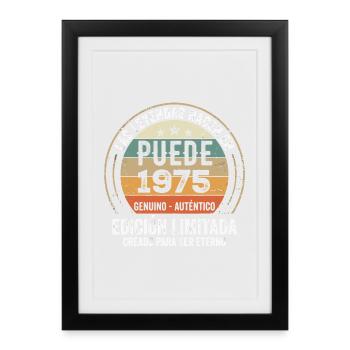 Cadeau Anniversaire Mai 1975, Né en mai 1975 - Affiche encadrée (27 × 37 cm) - noir - Devant