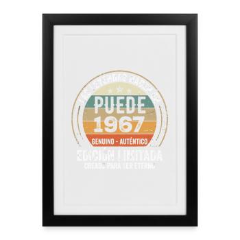 Cadeau Anniversaire Mai 1967, Né en mai 1967 - Affiche encadrée (27 × 37 cm) - noir - Devant