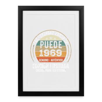 Cadeau Anniversaire Mai 1969, Né en mai 1969 - Affiche encadrée (27 × 37 cm) - noir - Devant