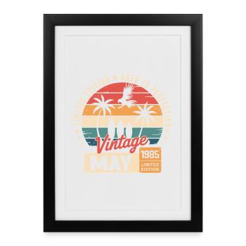 Besonderes Jubiläum mit diesem Entwurf Mai 1985 - Gerahmtes Poster (27 × 37 cm) - Schwarz - Vorne