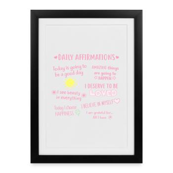 daily affirmations - Framed poster (27 × 37 cm) - black - Front