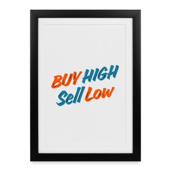Investisseur - Trader - Actions - Bourse - Expressions amusantes - Affiche encadrée (27 × 37 cm) - noir - Devant