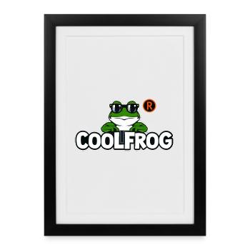 Cool Frog with Sunglasses - Framed poster (27 × 37 cm) - black - Front