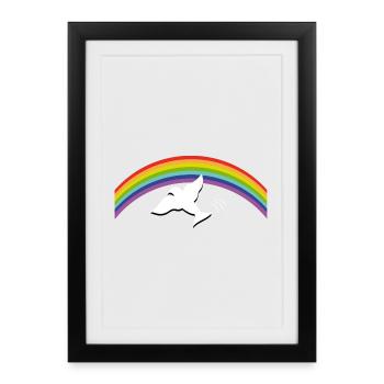 RAINBOW Regenbogen avec colombe de la paix - Affiche encadrée (27 × 37 cm) - noir - Devant