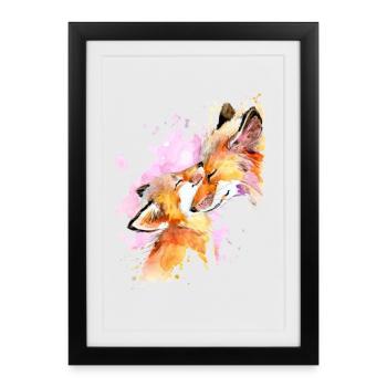 Love my fox - Affiche encadrée (27 × 37 cm) - noir - Devant