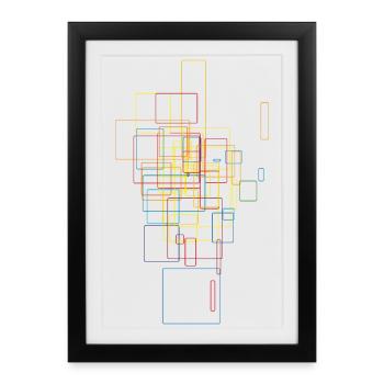 Sci-Fi pattern / abstract - Framed poster (27 × 37 cm) - black - Front