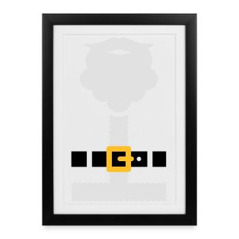 Santa suit and beard - Affiche encadrée (27 × 37 cm) - noir - Devant