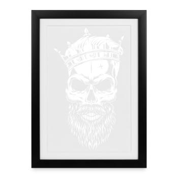 Tête de roi (mobile de partenaire) - Affiche encadrée (27 × 37 cm) - noir - Devant
