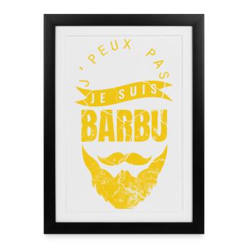 Je peux pas je suis barbu humour - Affiche encadrée (27 × 37 cm) - noir - Devant