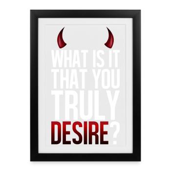 Truly Desire Question Tee - Framed poster (27 × 37 cm) - black - Front