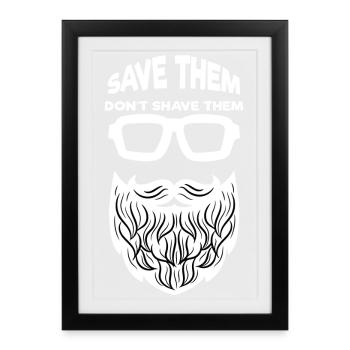 Beard Hairstyle Beard Shaving Beard Growth Statement - Framed poster (27 × 37 cm) - black - Front
