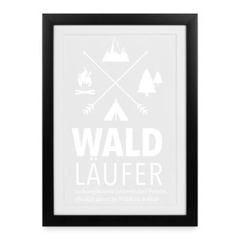 Waldläufer männlich - Gerahmtes Poster (27 × 37 cm) - Schwarz - Vorne