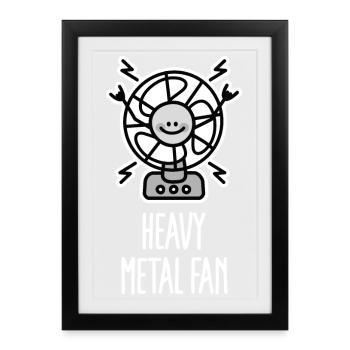 Rockmusik Wortspiel, Fan de Heavy Metal, Hard rock - Affiche encadrée (27 × 37 cm) - noir - Devant