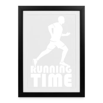 Icône de temps d’exécution Icône du logo Illustration graphique - Affiche encadrée (27 × 37 cm) - noir - Devant