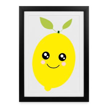Kawaii Lemon Lime Lime Kawaii Sticker - Framed poster (27 × 37 cm) - black - Front