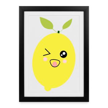 Lemon, Lime, Lime, Fruit, Fruit, Vegan - Framed poster (27 × 37 cm) - black - Front